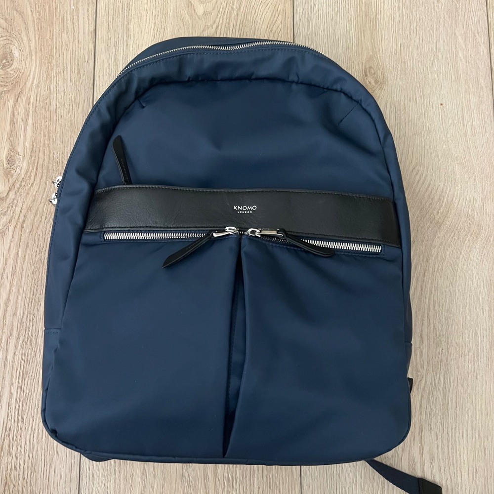 Knomo London Beauchamp 14"
Navy Blue Nylon/Silver Hrdwr
Laptop Backpack Commuter
